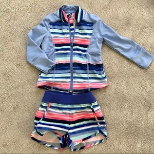 Gymboree zip up jacket and shorts